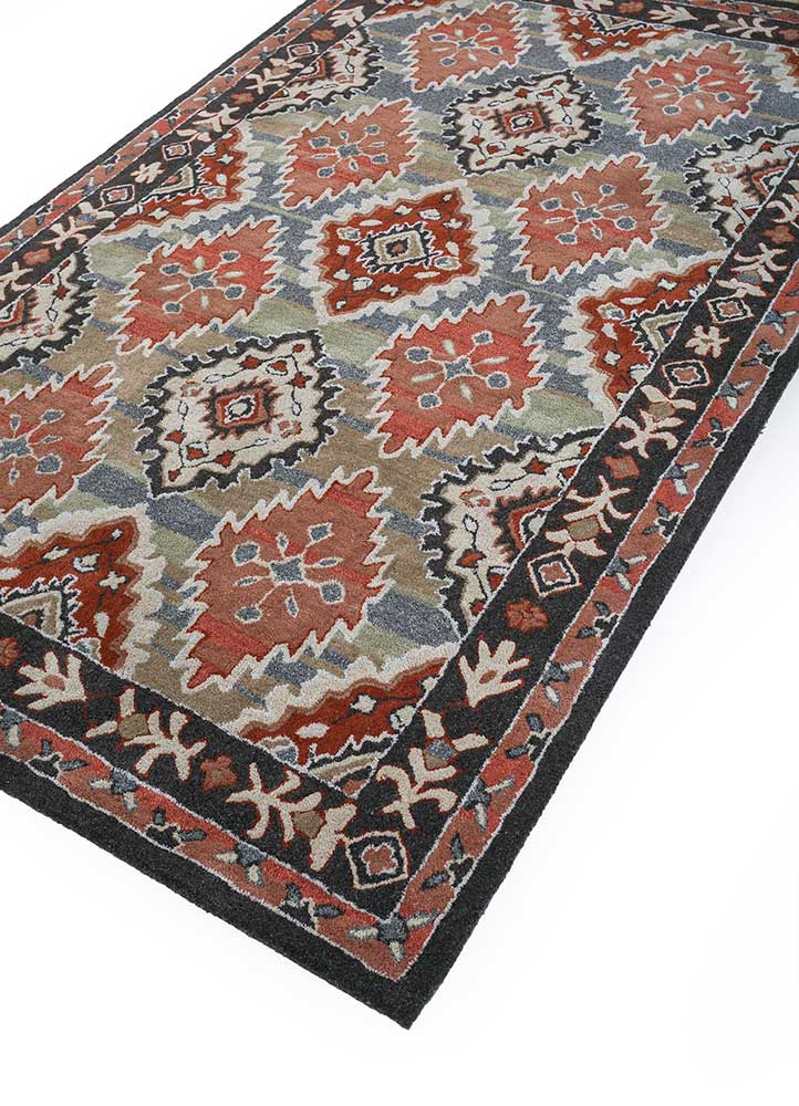 mythos beige and brown wool and viscose hand tufted Rug - FloorShot
