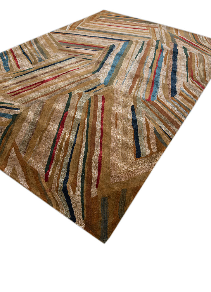 genesis gold wool and viscose hand tufted Rug - FloorShot