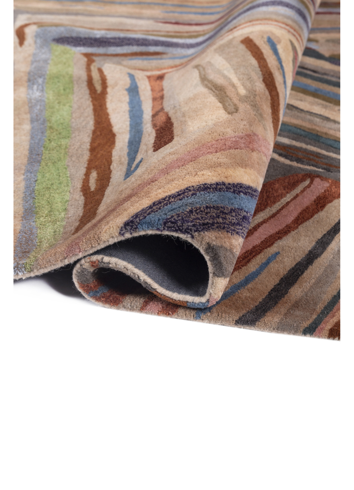 genesis red and orange wool and viscose hand tufted Rug - FloorShot