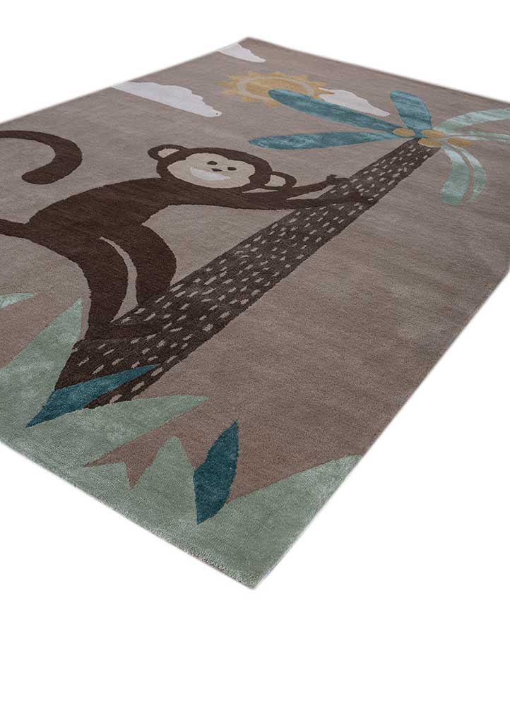 confetti beige and brown wool and viscose hand tufted Rug - FloorShot
