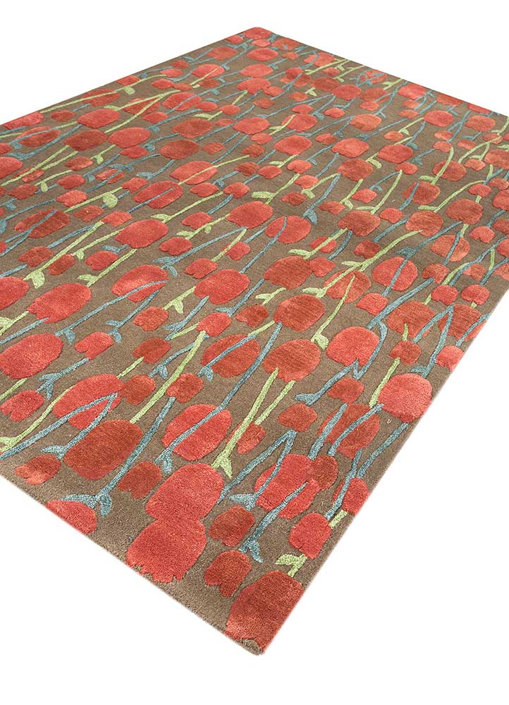 hacienda beige and brown wool and viscose hand tufted Rug - FloorShot