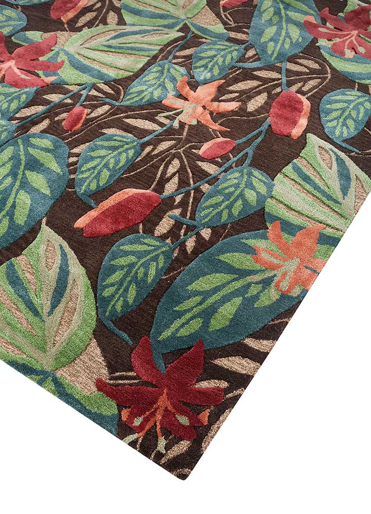 hacienda beige and brown wool and viscose hand tufted Rug - FloorShot
