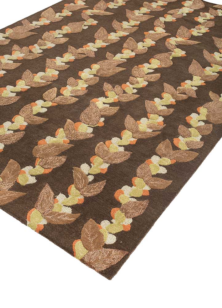 hacienda beige and brown wool and viscose hand tufted Rug - FloorShot