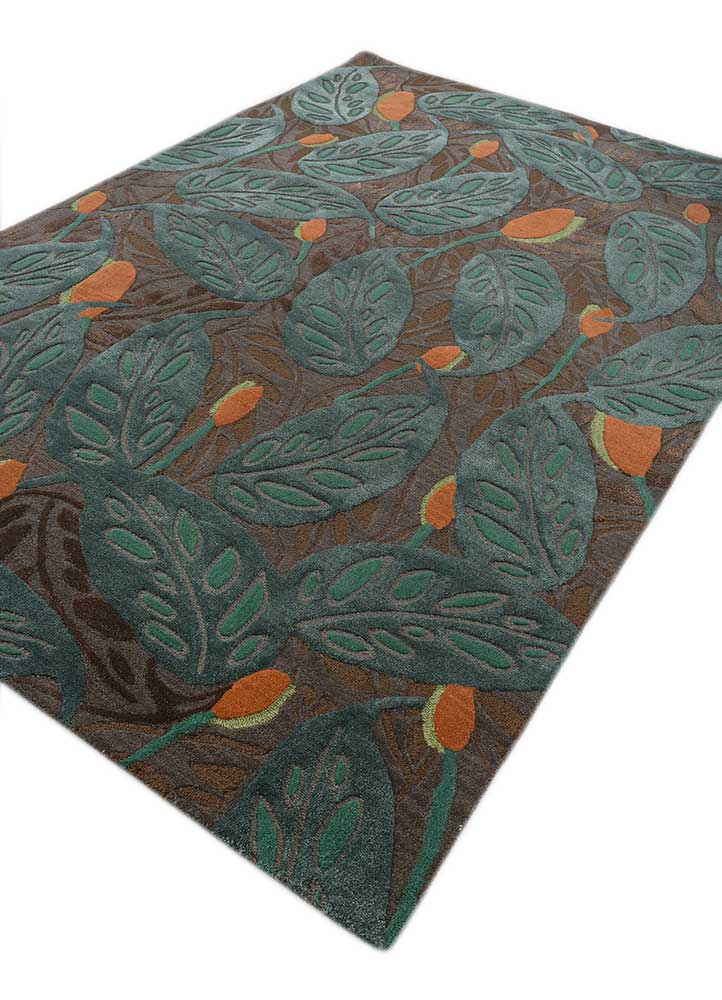 hacienda blue wool and viscose hand tufted Rug - FloorShot