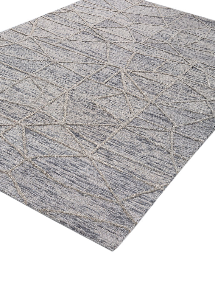 pathways grey and black wool and viscose hand tufted Rug - FloorShot