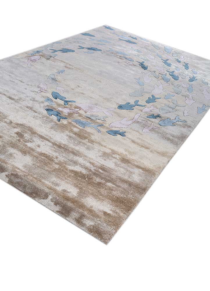 confetti gold viscose hand tufted Rug - FloorShot