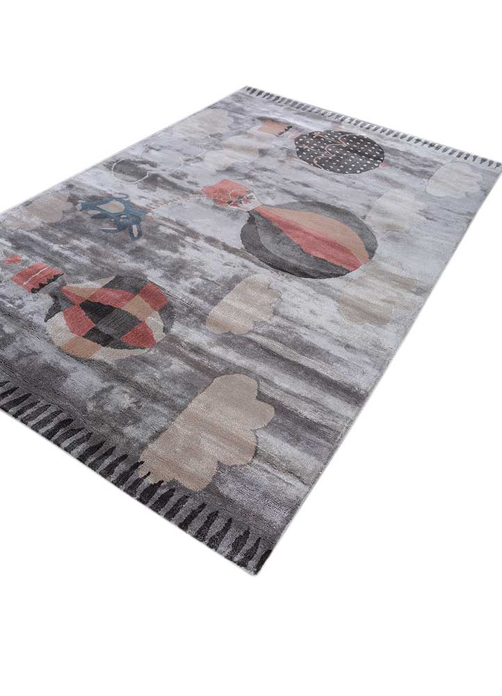 confetti grey and black wool and viscose hand tufted Rug - FloorShot