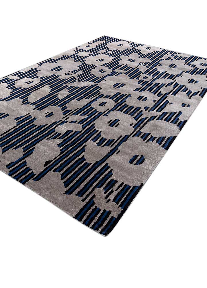 hacienda grey and black wool and viscose hand tufted Rug - FloorShot