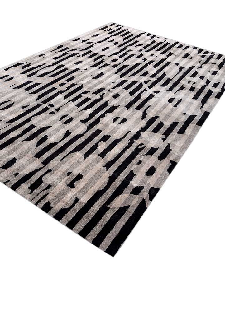 hacienda grey and black wool and viscose hand tufted Rug - FloorShot