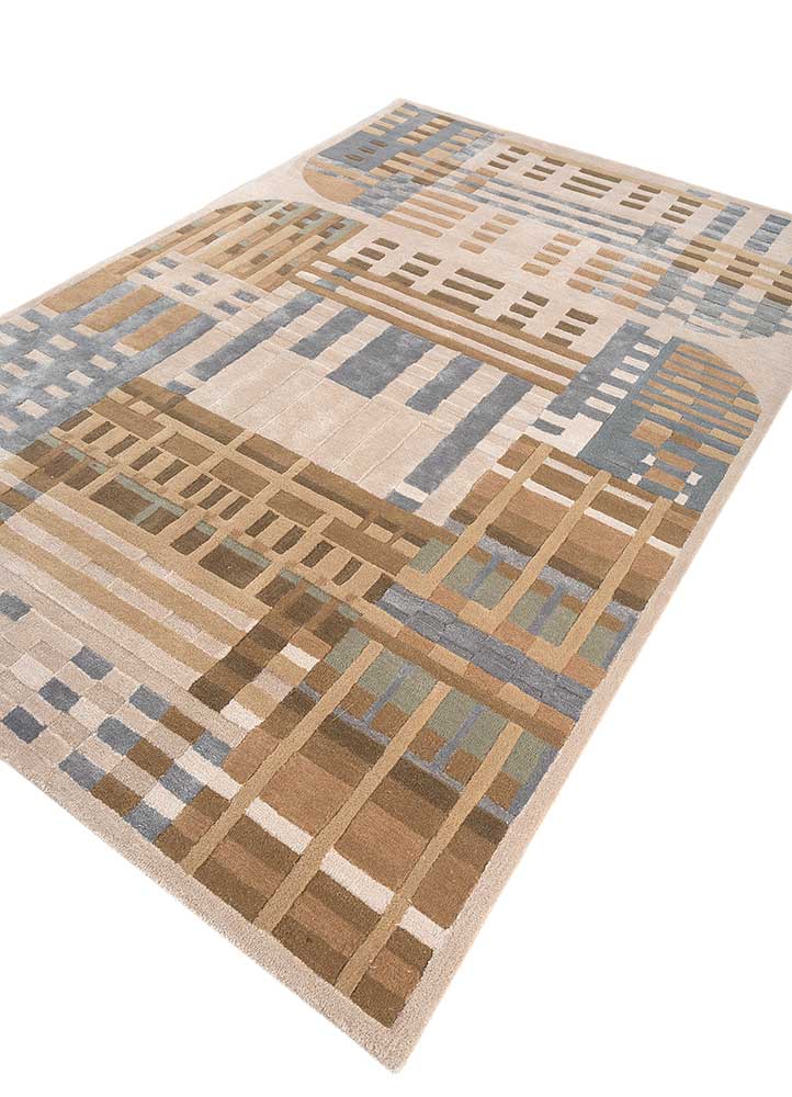 come around ivory wool and viscose hand tufted Rug - FloorShot