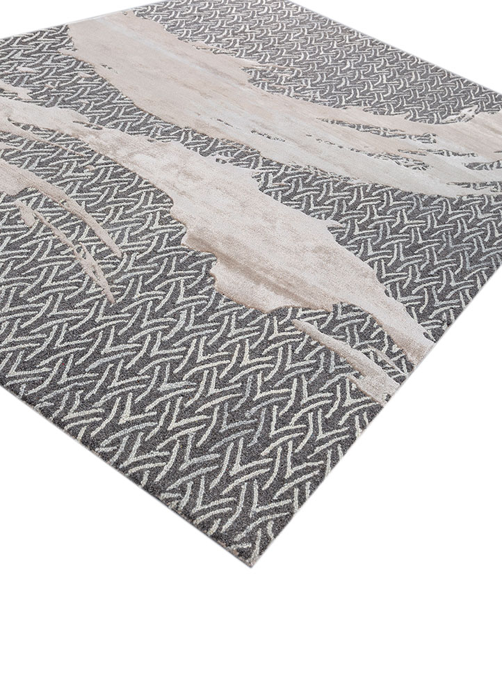 pathways beige and brown wool and viscose hand tufted Rug - FloorShot