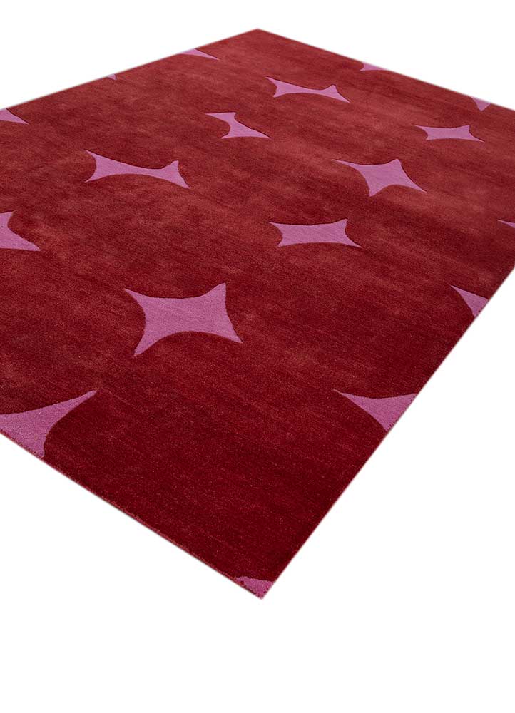 confetti red and orange wool and viscose hand tufted Rug - FloorShot