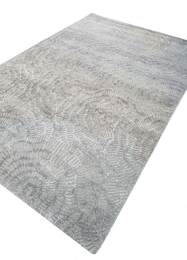 aurelia blue wool and viscose hand tufted Rug - FloorShot