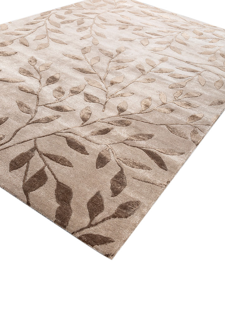 aurelia beige and brown wool and viscose hand tufted Rug - FloorShot