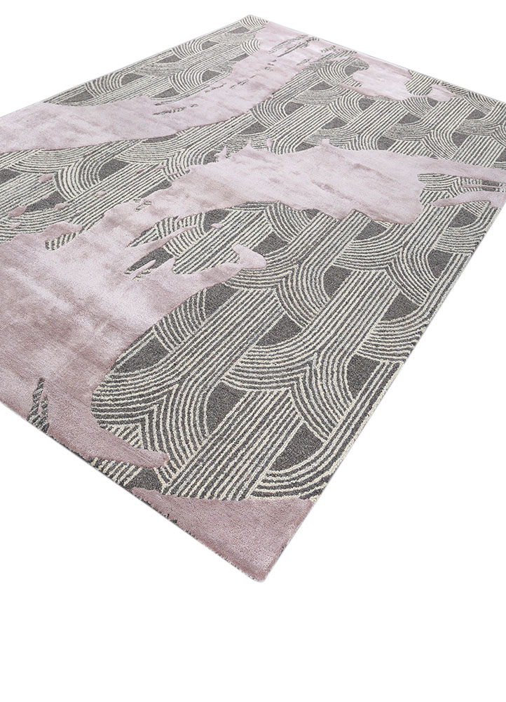 pathways grey and black wool and viscose hand tufted Rug - FloorShot
