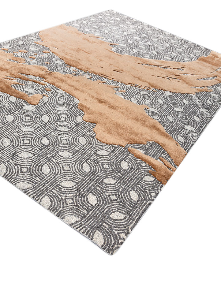 pathways red and orange wool and viscose hand tufted Rug - FloorShot
