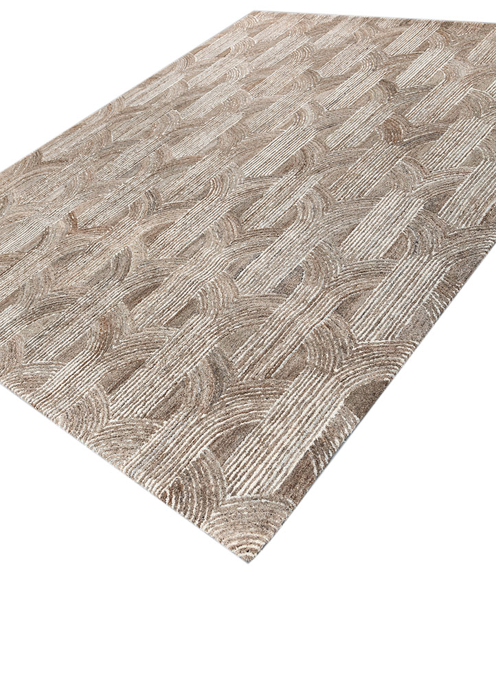 pathways beige and brown wool and viscose hand tufted Rug - FloorShot