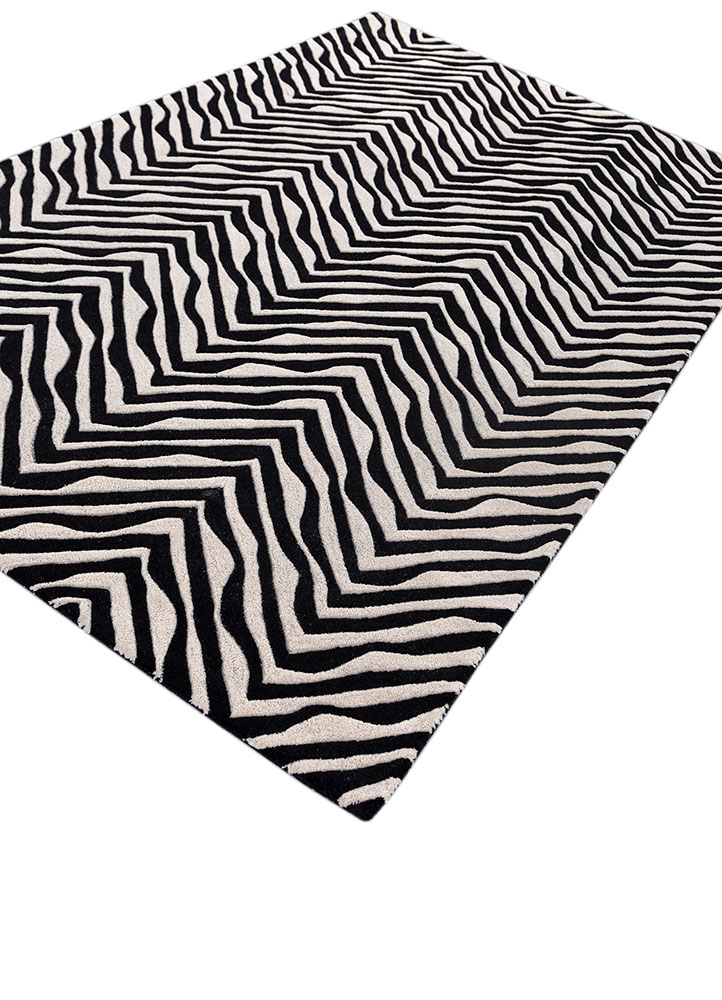 adrift grey and black wool hand tufted Rug - FloorShot