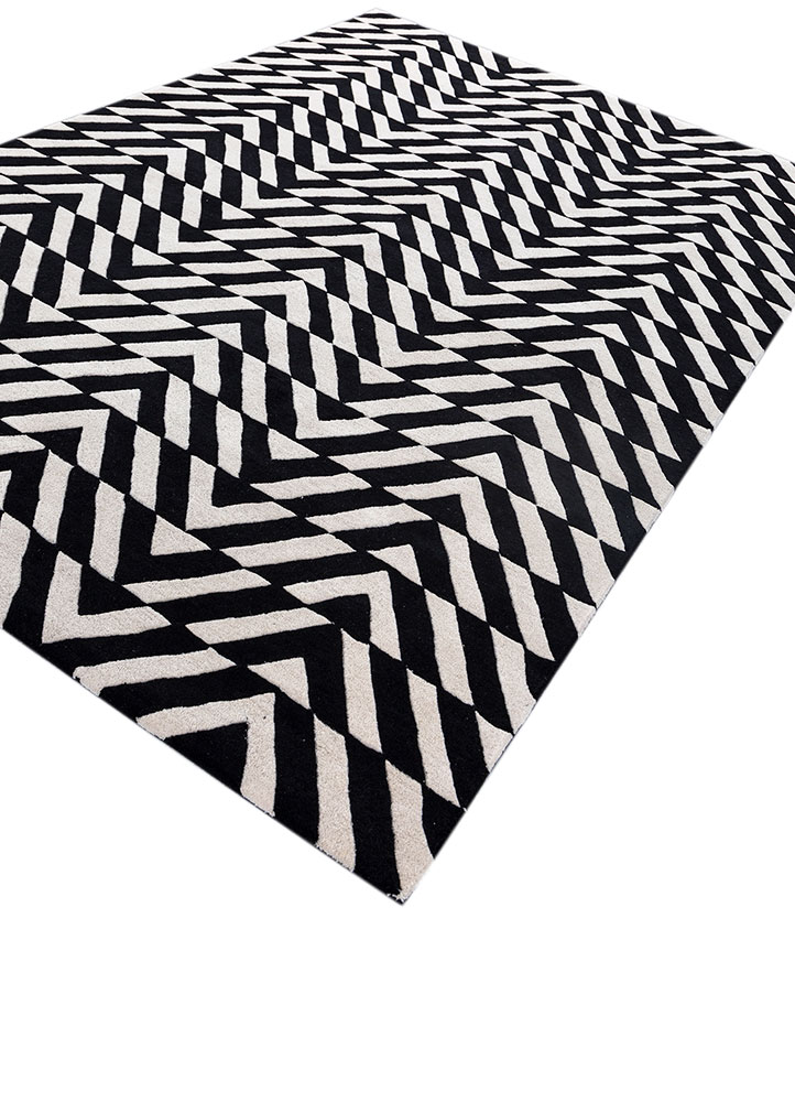 adrift grey and black wool hand tufted Rug - FloorShot