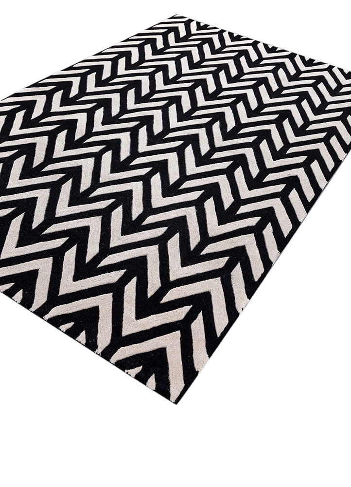 adrift grey and black wool hand tufted Rug - FloorShot