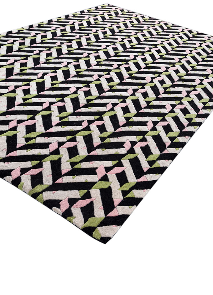 adrift grey and black wool hand tufted Rug - FloorShot