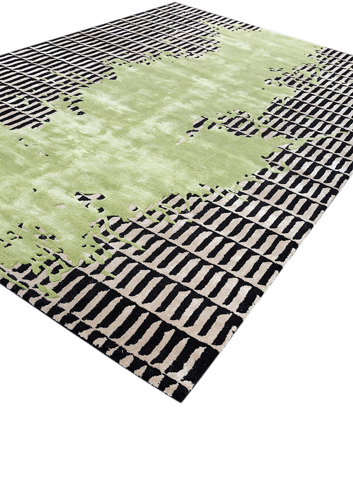 adrift green wool and viscose hand tufted Rug - FloorShot