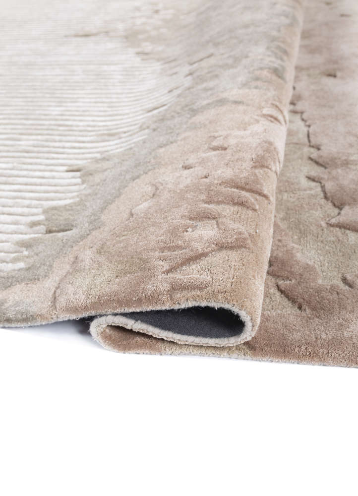 white noise ivory wool and viscose hand tufted Rug - FloorShot