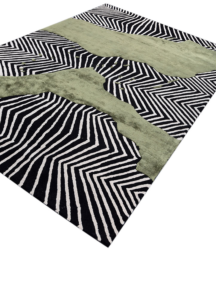 adrift grey and black wool and viscose hand tufted Rug - FloorShot
