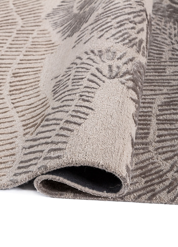 white noise ivory wool and viscose hand tufted Rug - FloorShot