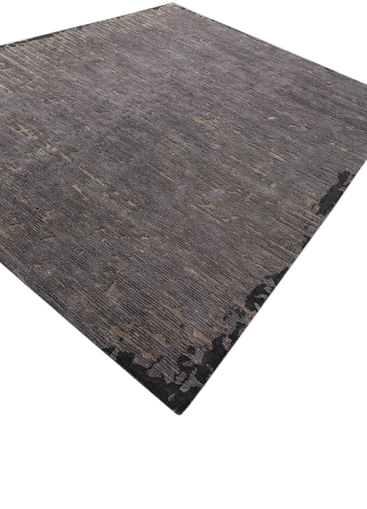 white noise grey and black wool and viscose hand tufted Rug - FloorShot