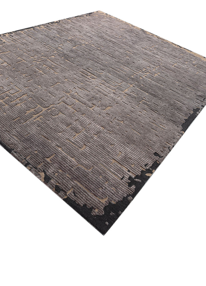white noise grey and black wool and viscose hand tufted Rug - FloorShot