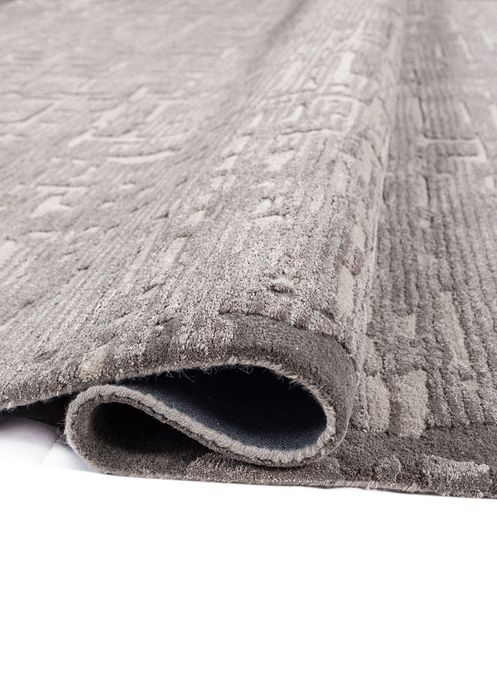 white noise grey and black wool and viscose hand tufted Rug - FloorShot