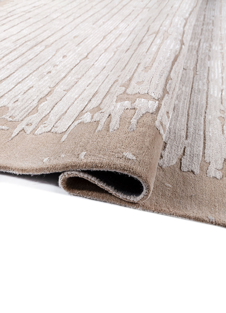 white noise ivory wool and viscose hand tufted Rug - FloorShot