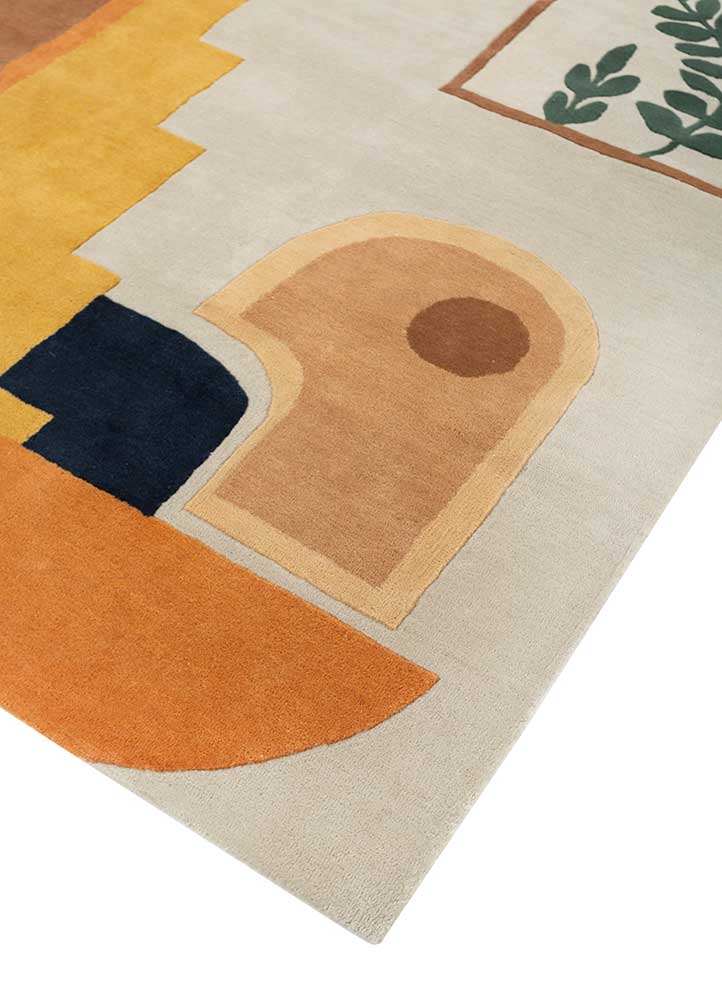 linear ivory wool hand tufted Rug - FloorShot
