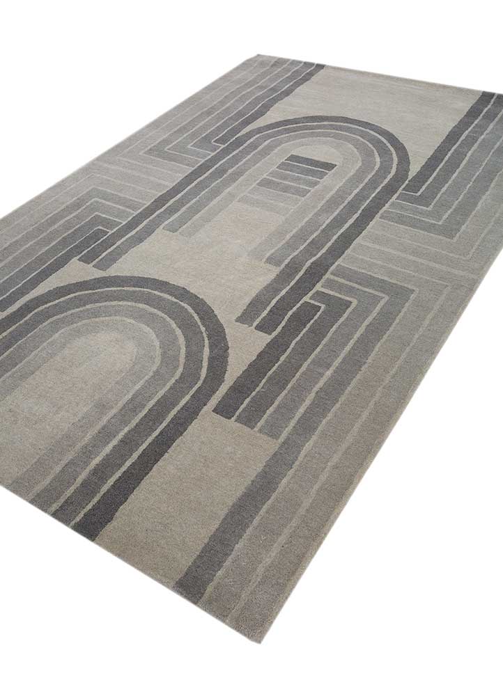 chroma grey and black wool hand tufted Rug - FloorShot