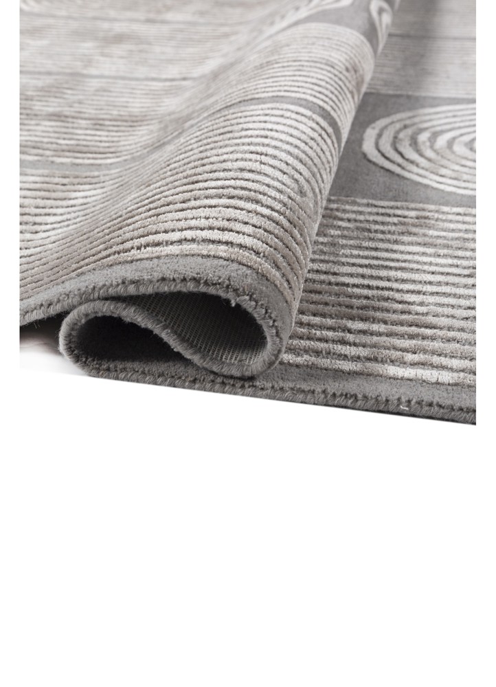 caliedo grey and black wool and viscose hand tufted Rug - FloorShot