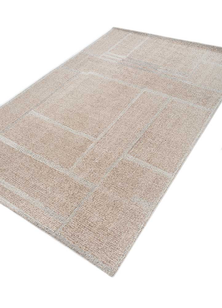 pathways beige and brown wool hand tufted Rug - FloorShot