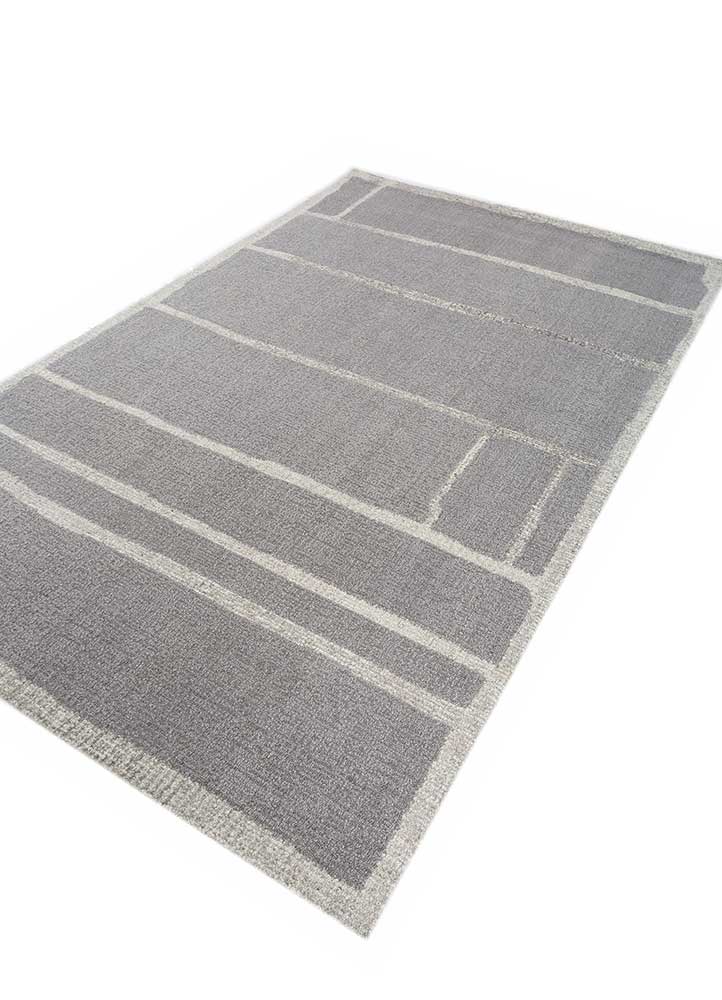 pathways grey and black wool hand tufted Rug - FloorShot
