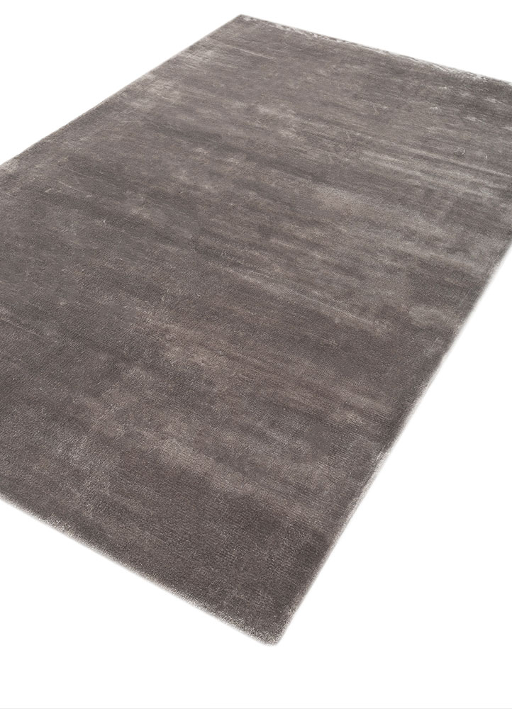cera grey and black viscose hand tufted Rug - FloorShot