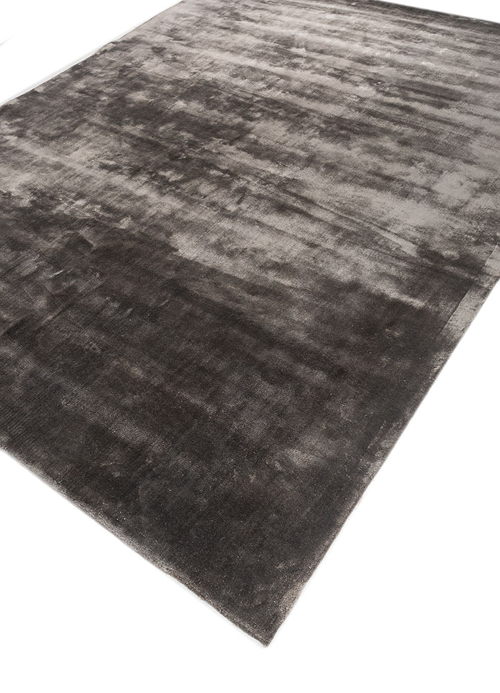 cera grey and black viscose hand tufted Rug - FloorShot