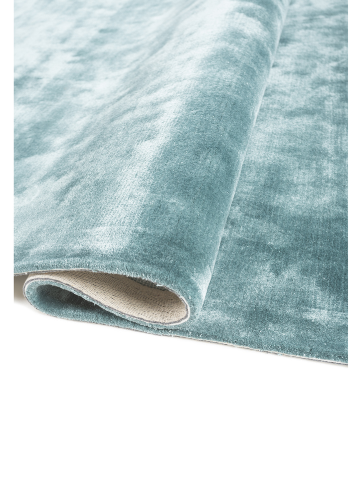 cera blue viscose hand tufted Rug - FloorShot