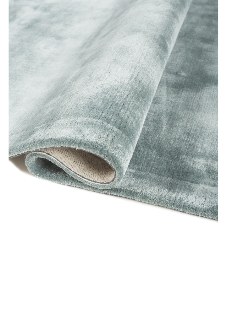 cera blue viscose hand tufted Rug - FloorShot