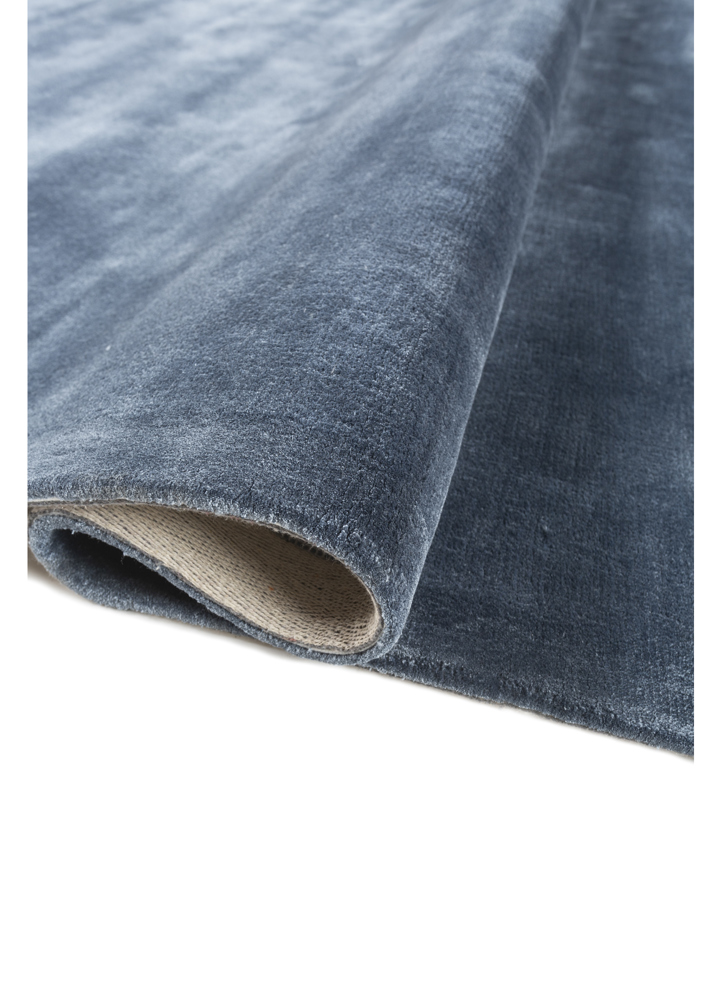 cera blue viscose hand tufted Rug - FloorShot