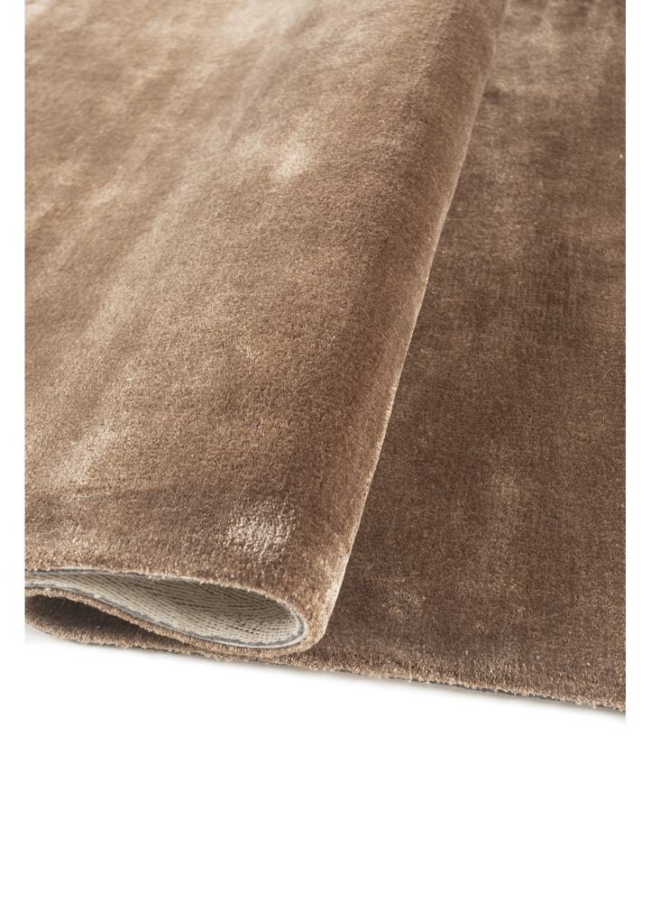 cera beige and brown viscose hand tufted Rug - FloorShot