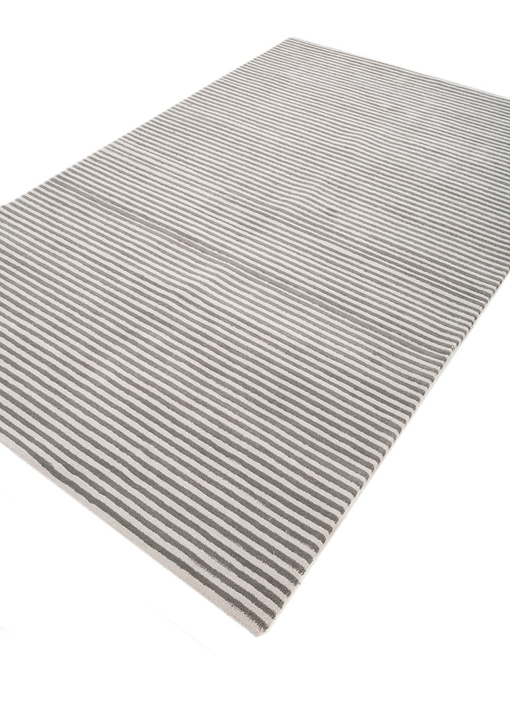 pathways grey and black wool hand tufted Rug - FloorShot