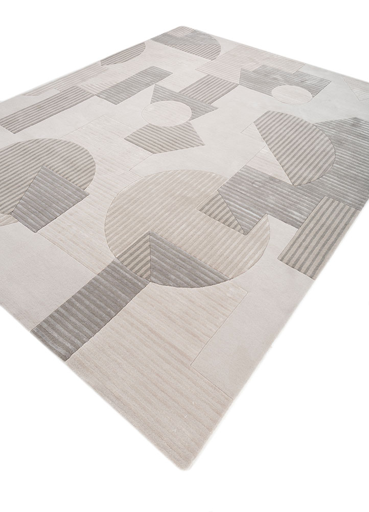 pathways grey and black wool and viscose  Rug - FloorShot