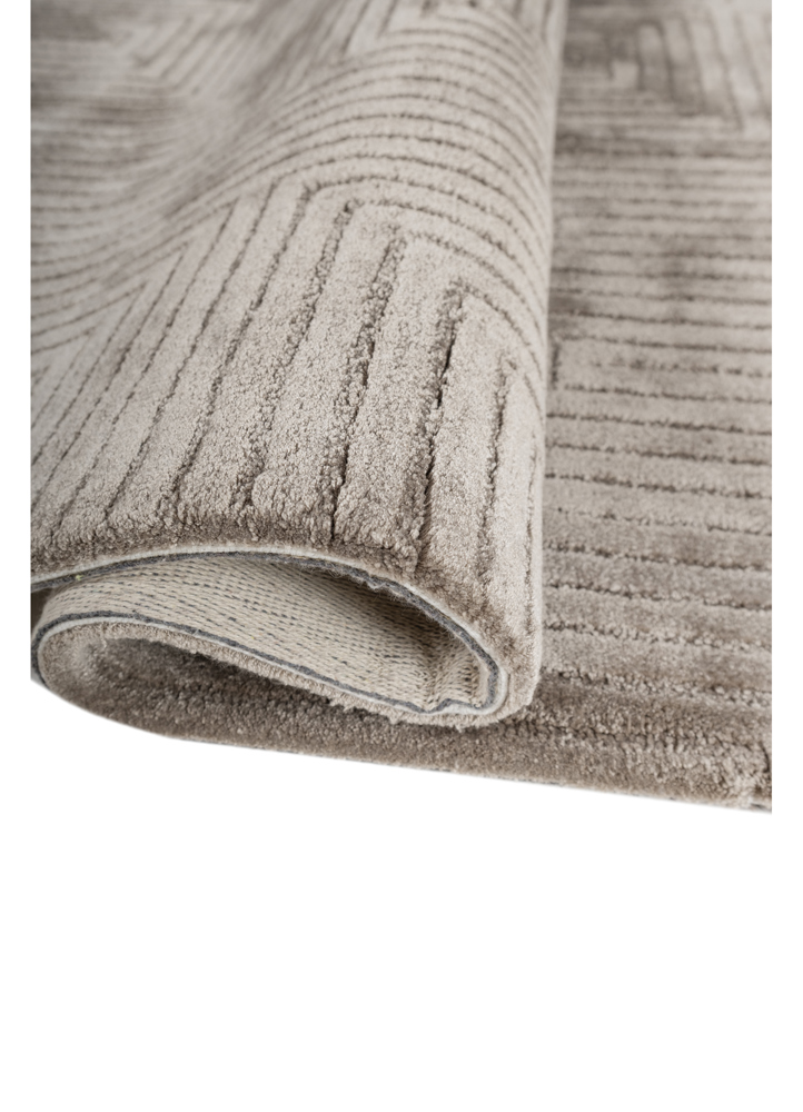 cera grey and black viscose hand tufted Rug - FloorShot