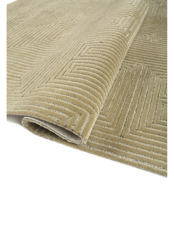 cera green wool and viscose hand tufted Rug - FloorShot