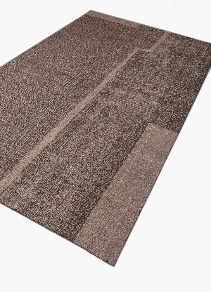 pathways beige and brown wool hand tufted Rug - FloorShot