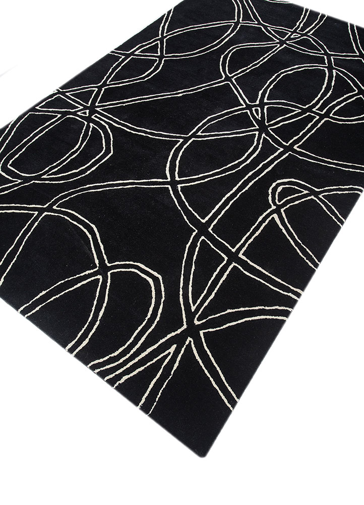 adrift grey and black wool and viscose hand tufted Rug - FloorShot
